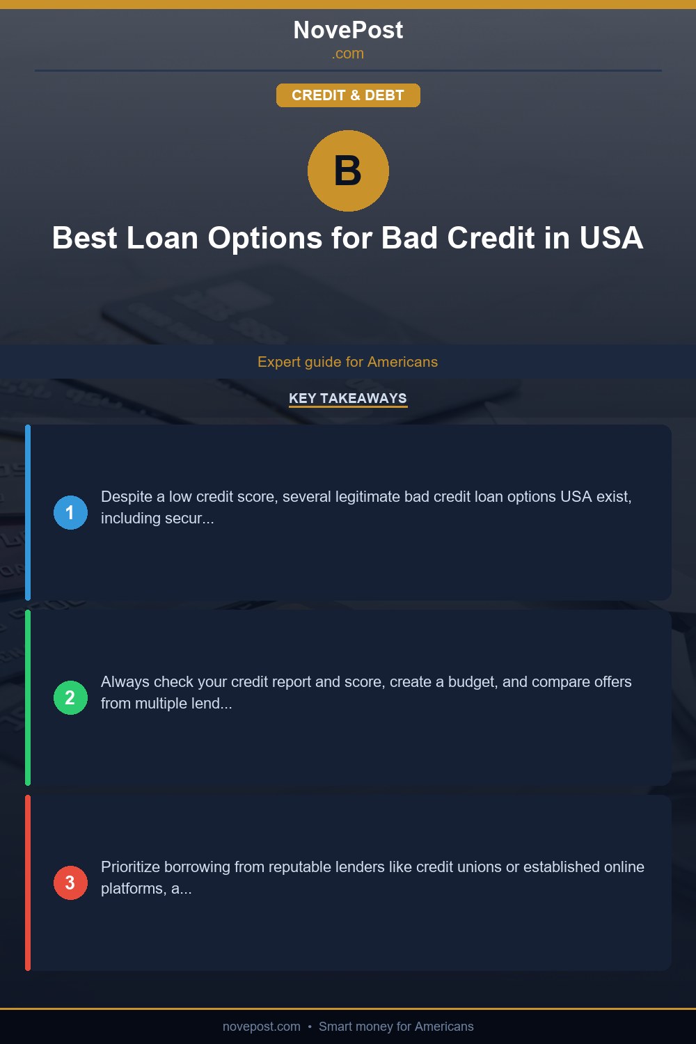 Best Loan Options for Bad Credit in USA infographic