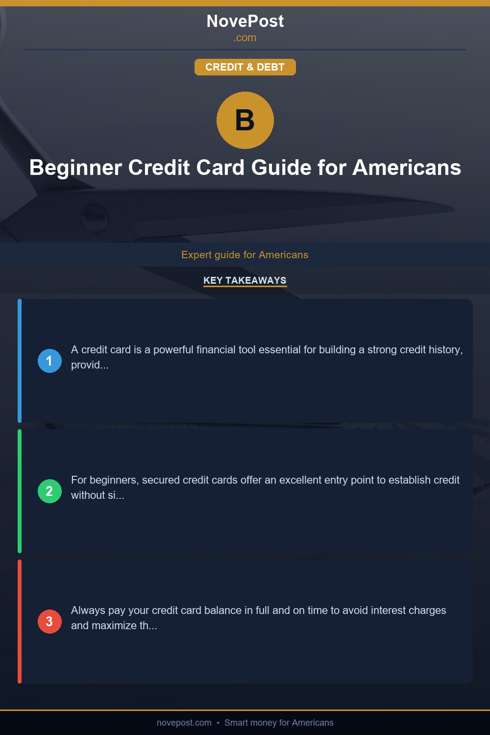 Beginner Credit Card Guide for Americans infographic