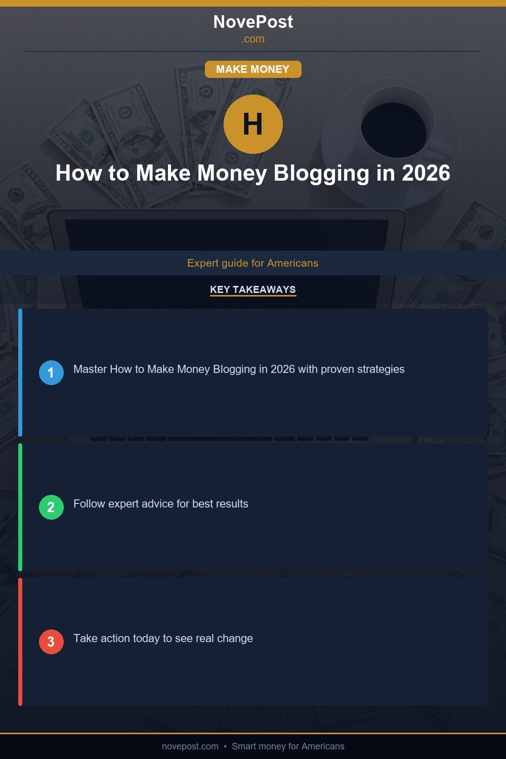 How to Make Money Blogging in 2026 infographic