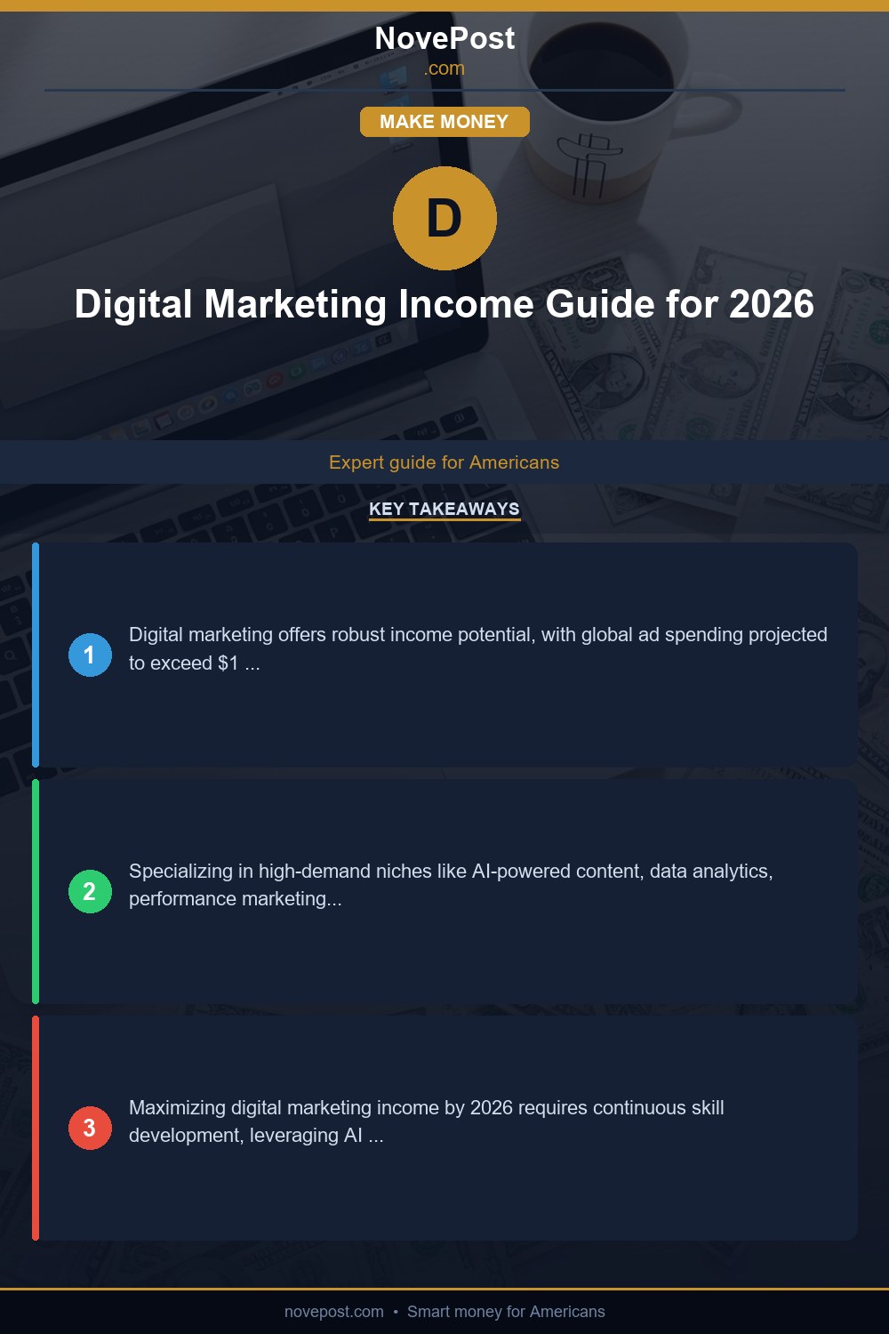Digital Marketing Income Guide for 2026 infographic