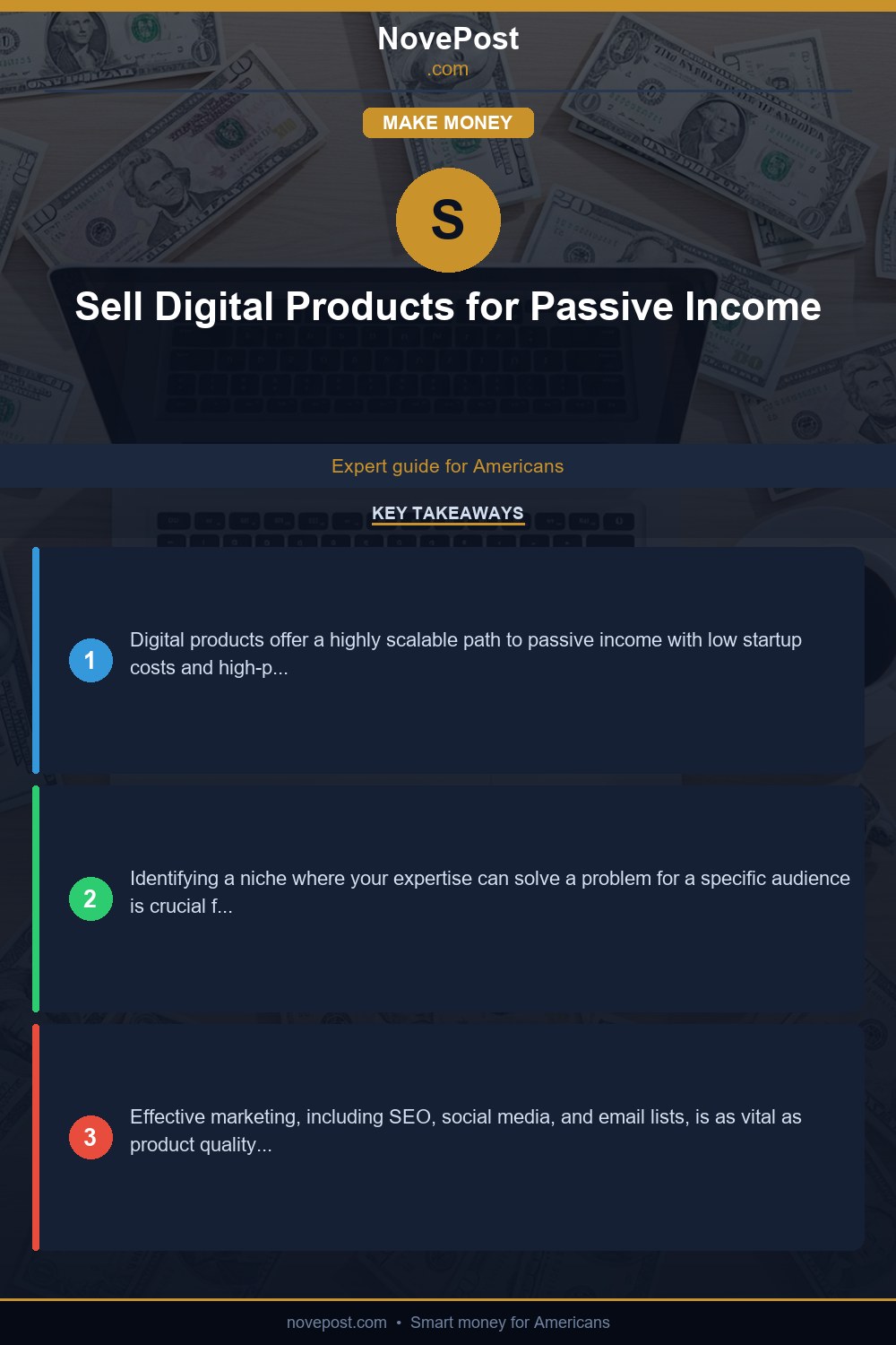 Sell Digital Products for Passive Income infographic