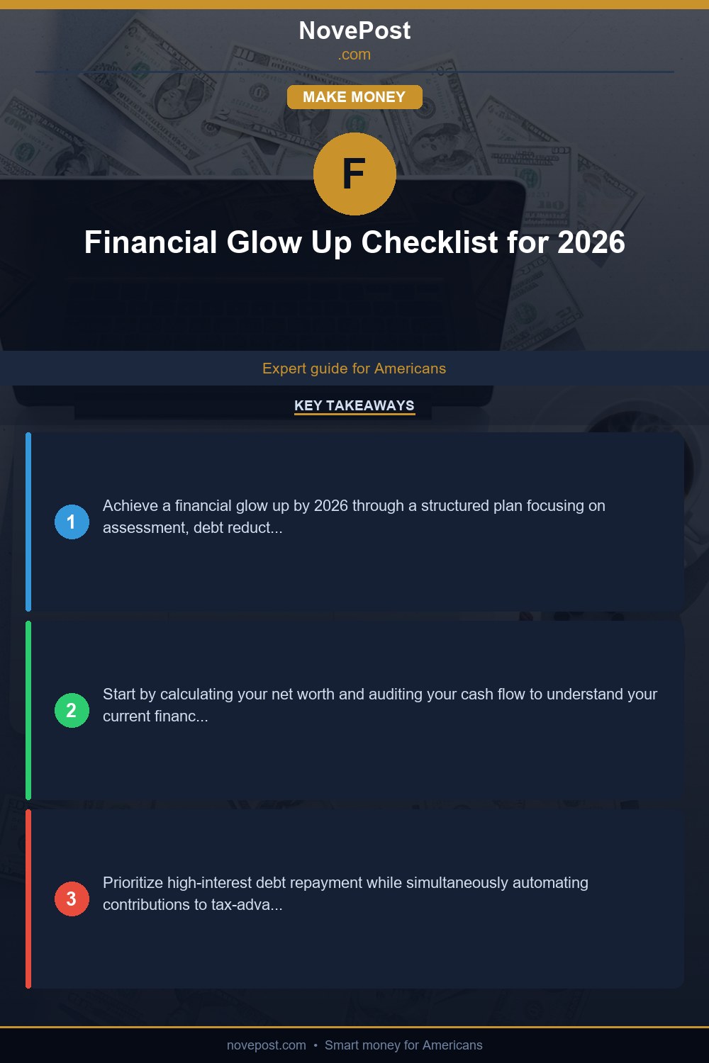 Financial Glow Up Checklist for 2026 infographic