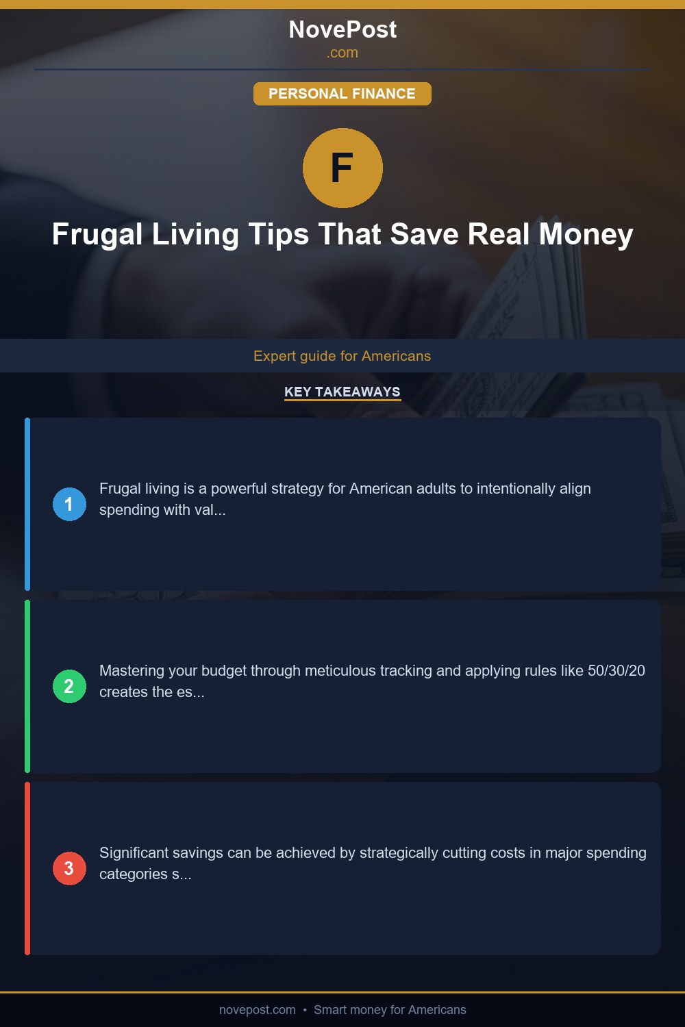 Frugal Living Tips That Save Real Money infographic