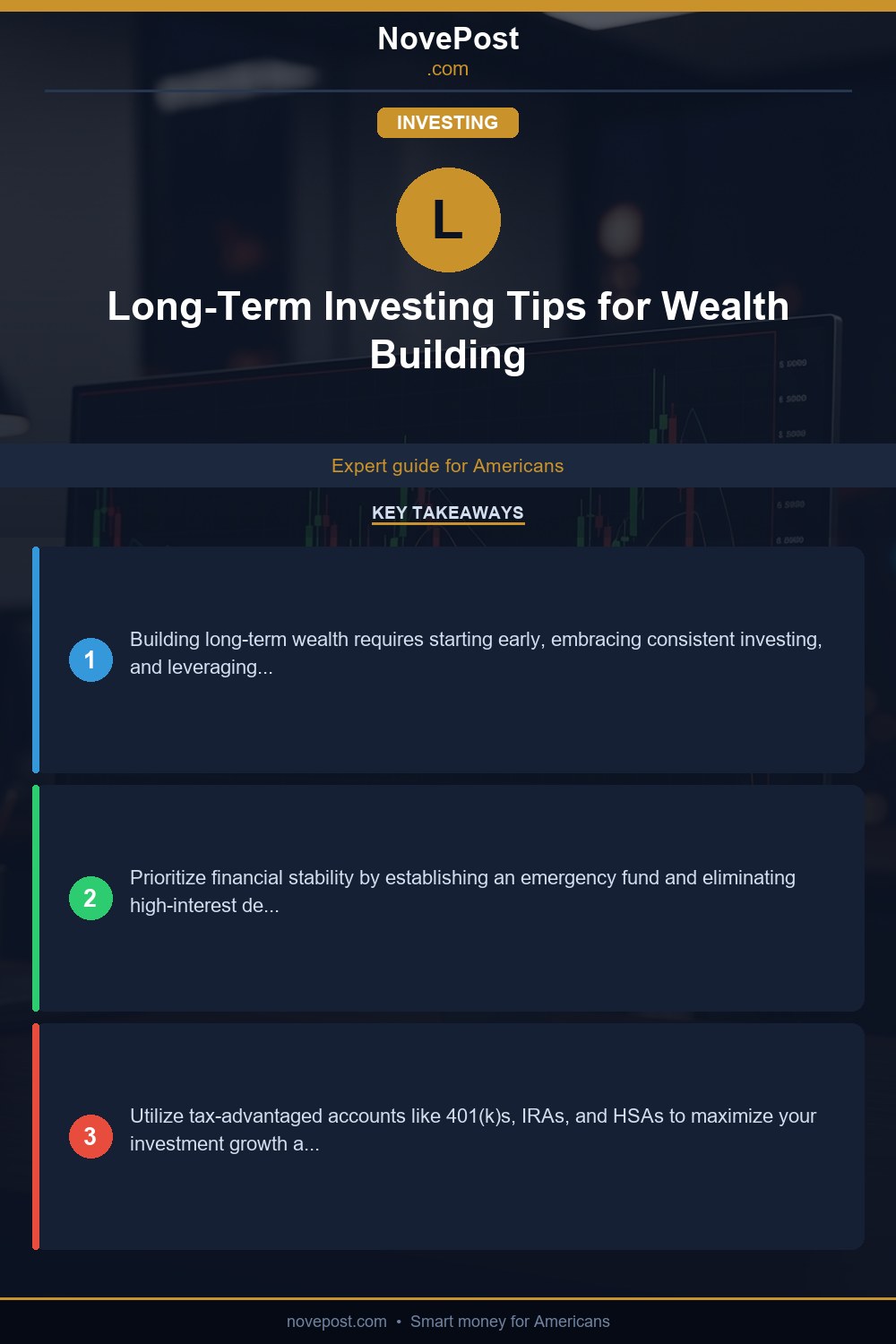 Long-Term Investing Tips for Wealth Building infographic