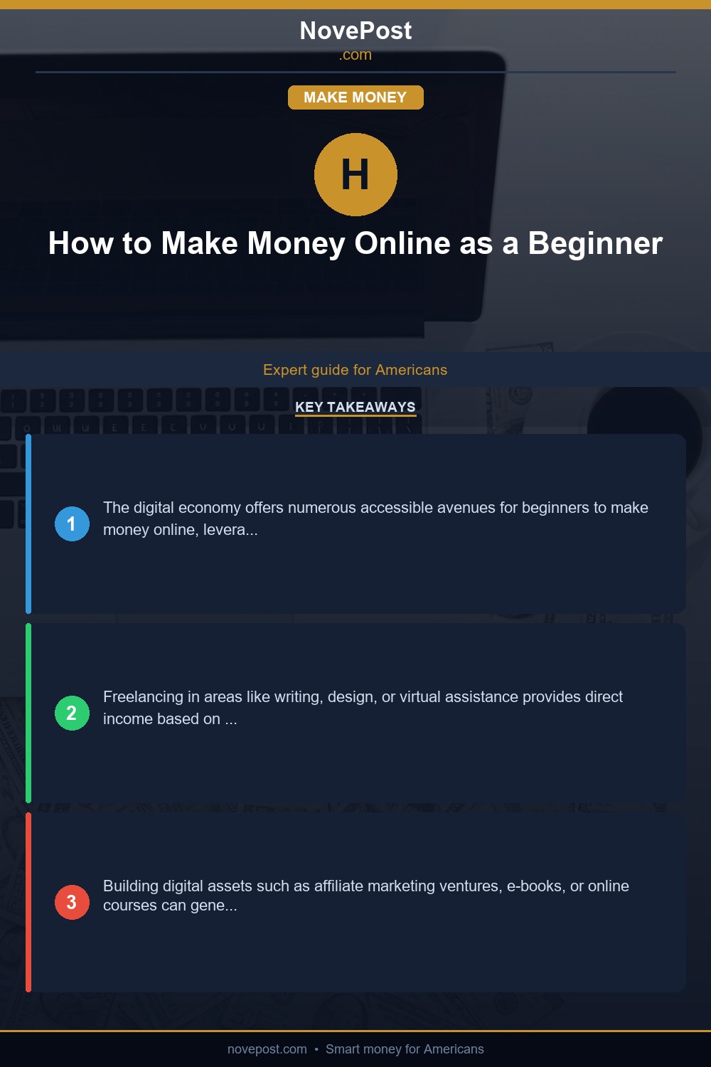 How to Make Money Online as a Beginner infographic