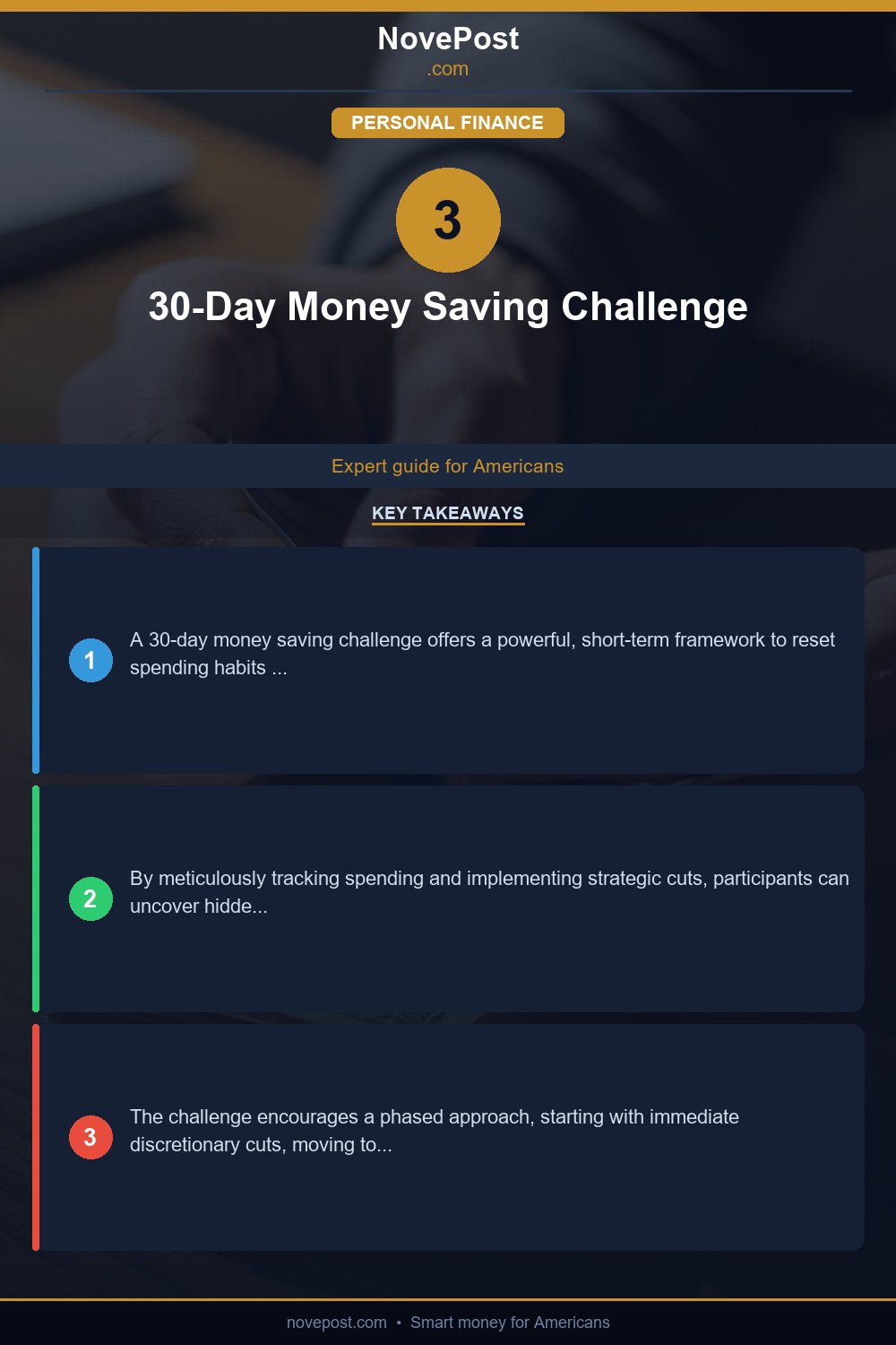 30-Day Money Saving Challenge infographic