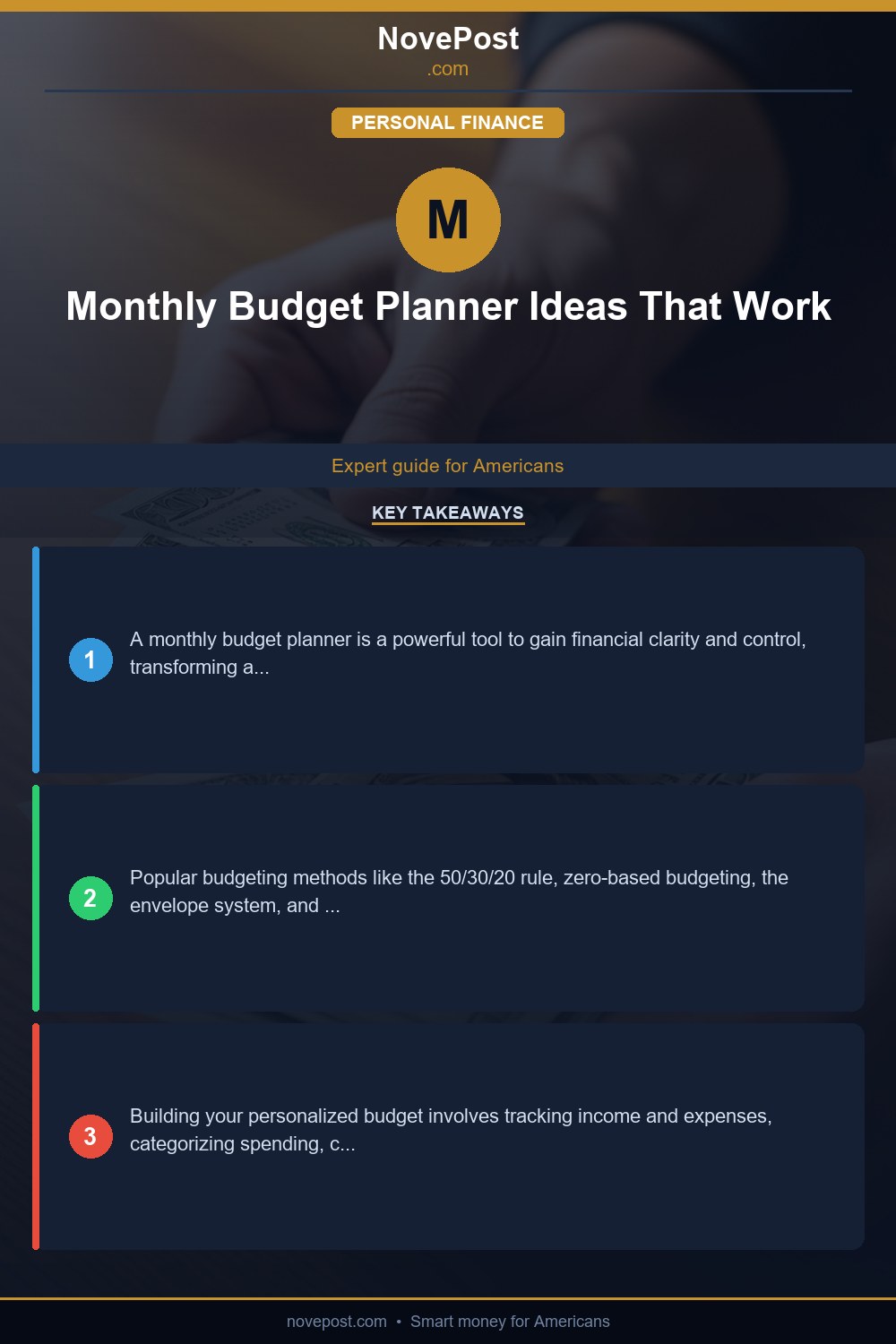 Monthly Budget Planner Ideas That Work infographic