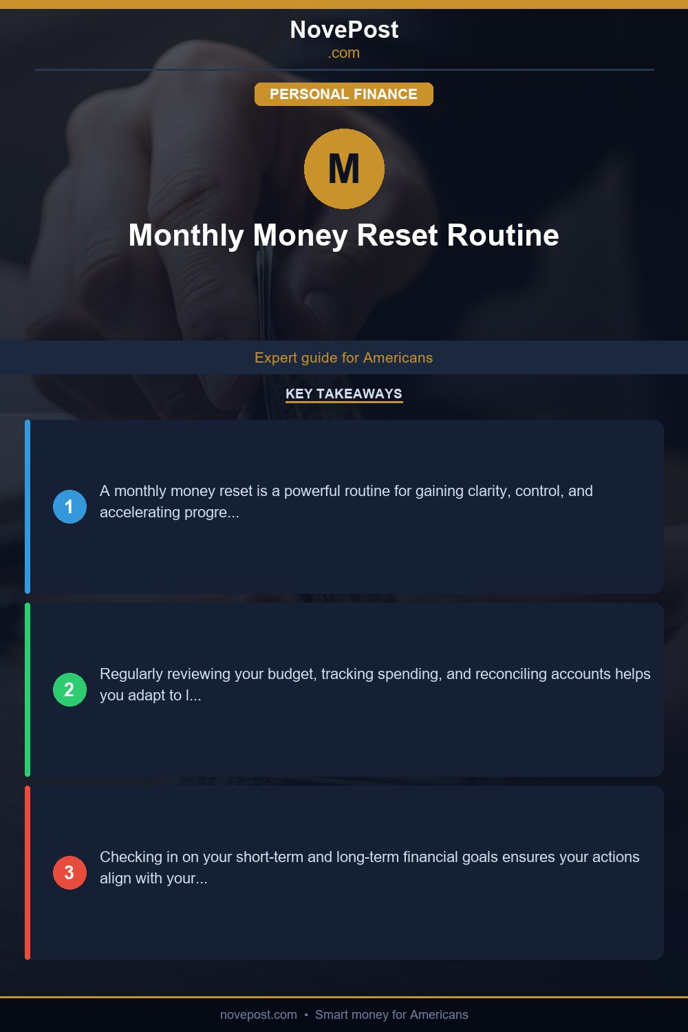 Monthly Money Reset Routine infographic