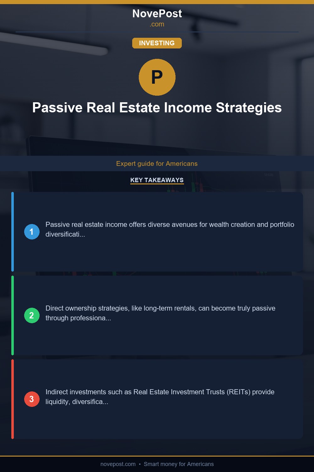 Passive Real Estate Income Strategies infographic