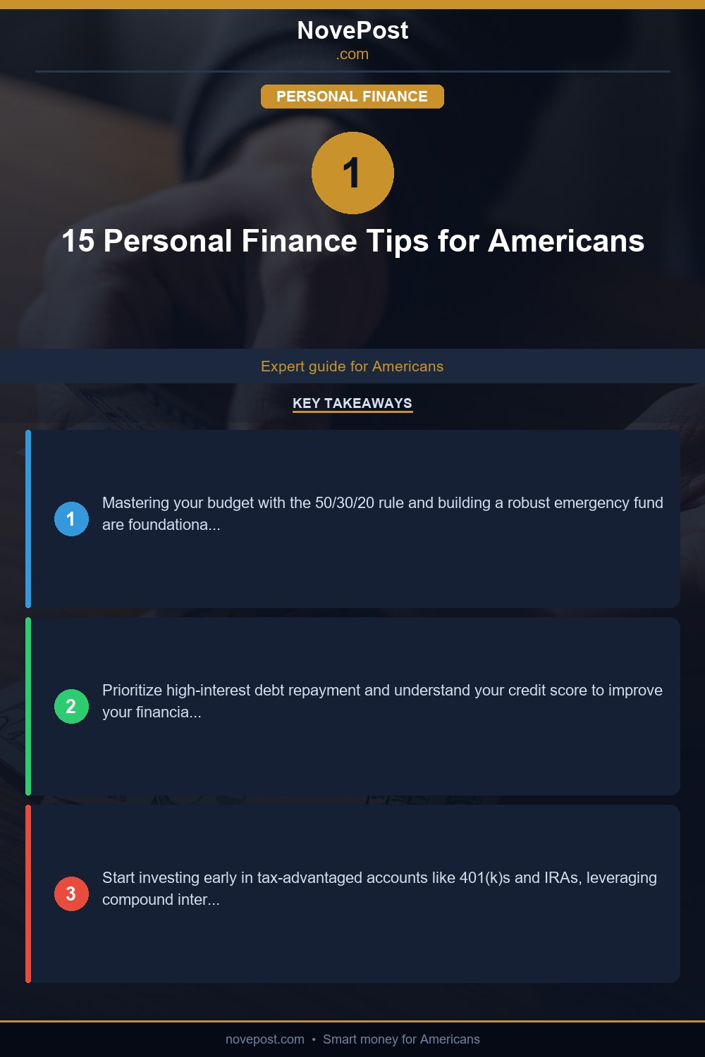 15 Personal Finance Tips for Americans infographic