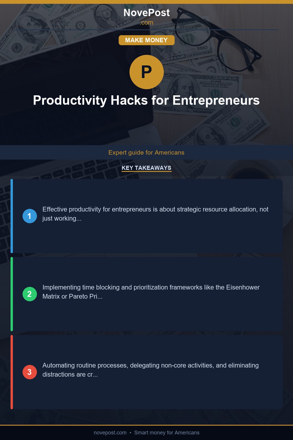 Productivity Hacks for Entrepreneurs infographic