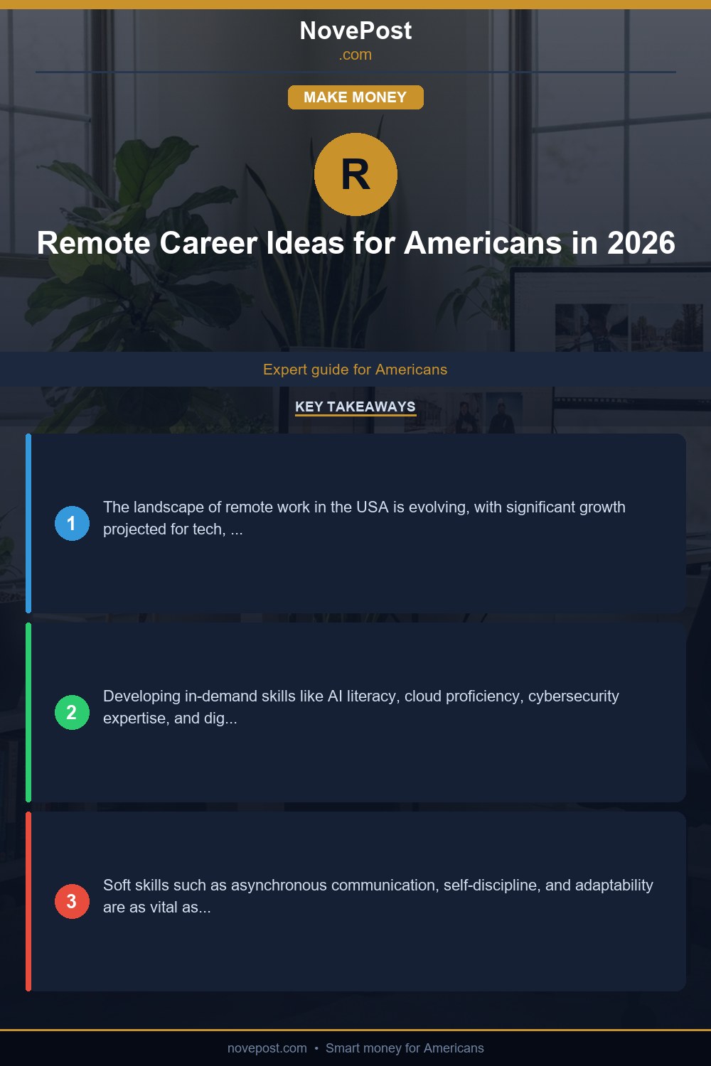 Remote Career Ideas for Americans in 2026 infographic