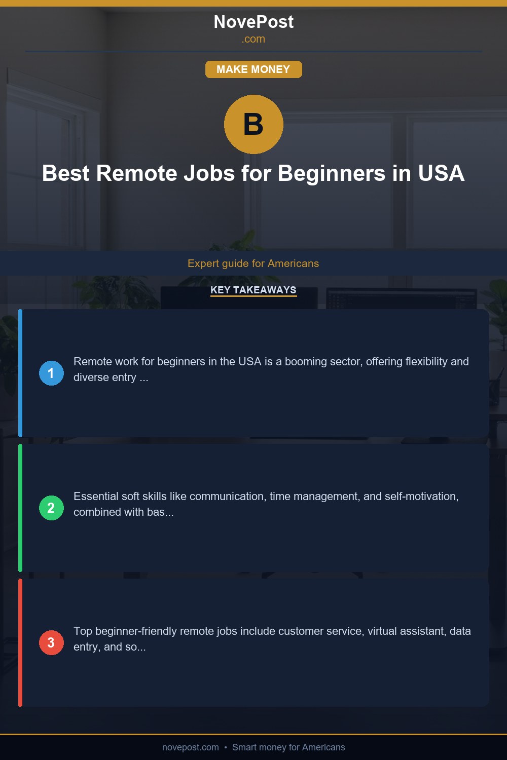 Best Remote Jobs for Beginners in USA infographic