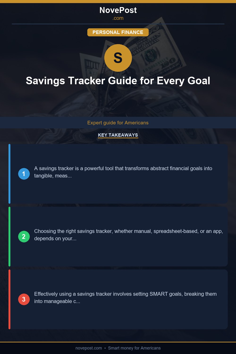 Savings Tracker Guide for Every Goal infographic