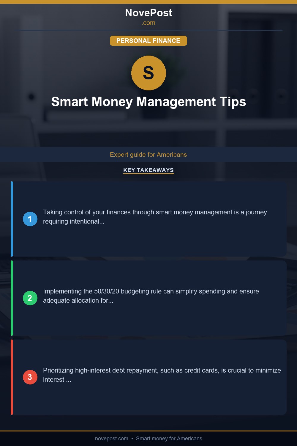 Smart Money Management Tips infographic