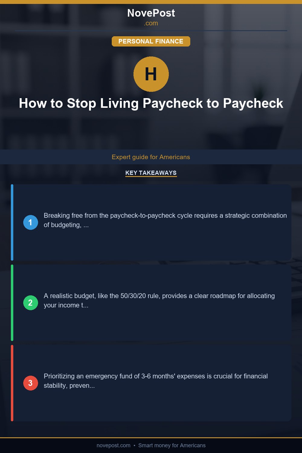 How to Stop Living Paycheck to Paycheck infographic