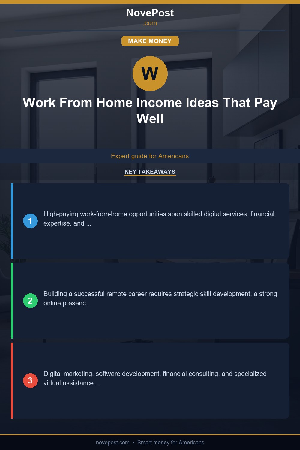 Work From Home Income Ideas That Pay Well infographic